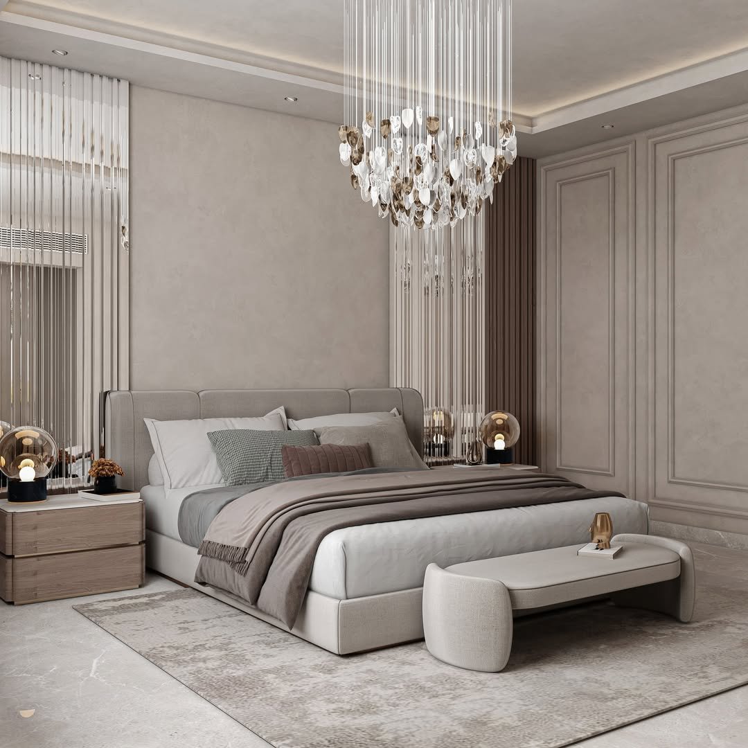 Cascading Crystal Bedroom Light