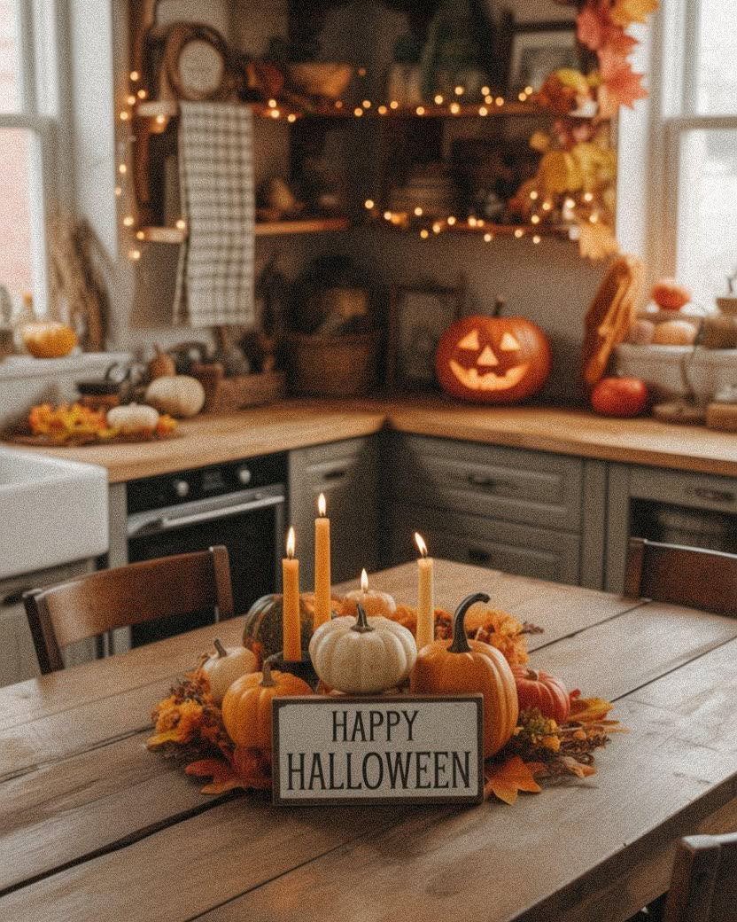 Centerpiece With Non-Plastic Pumpkins