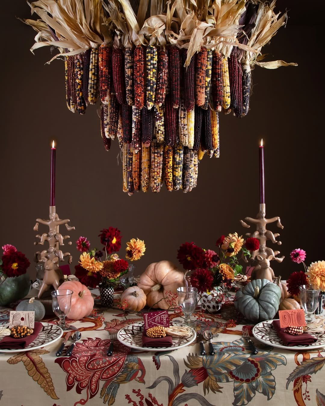 Chandelier With Indian Corn