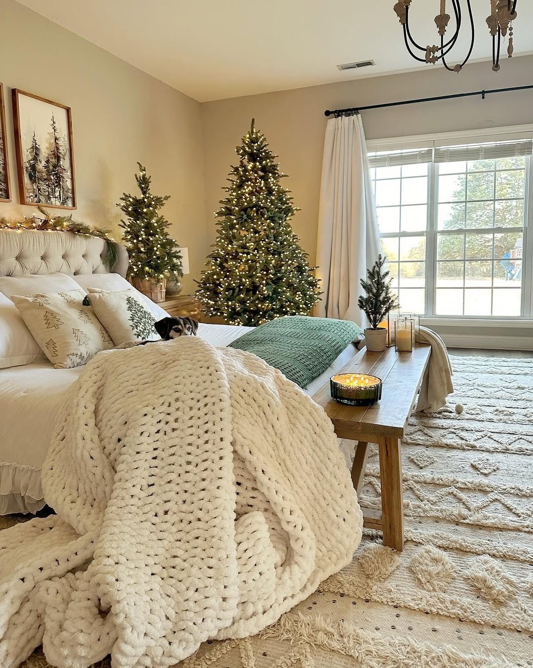 Christmas Bedroom with Cozy Neutral Style