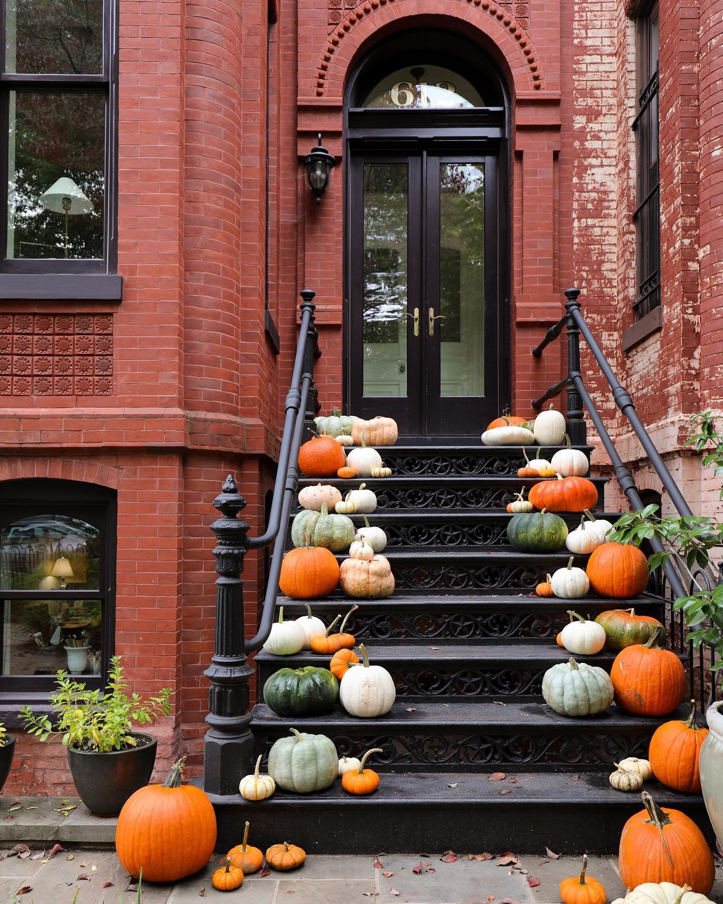 City Stoop Pumpkin Display