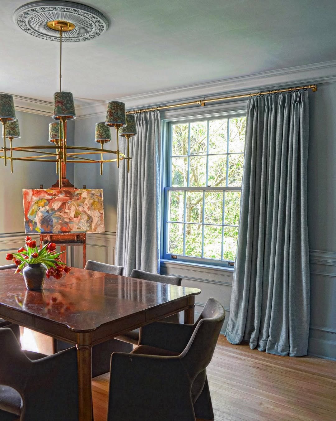 Classic Blue Curtain Arrangement 10