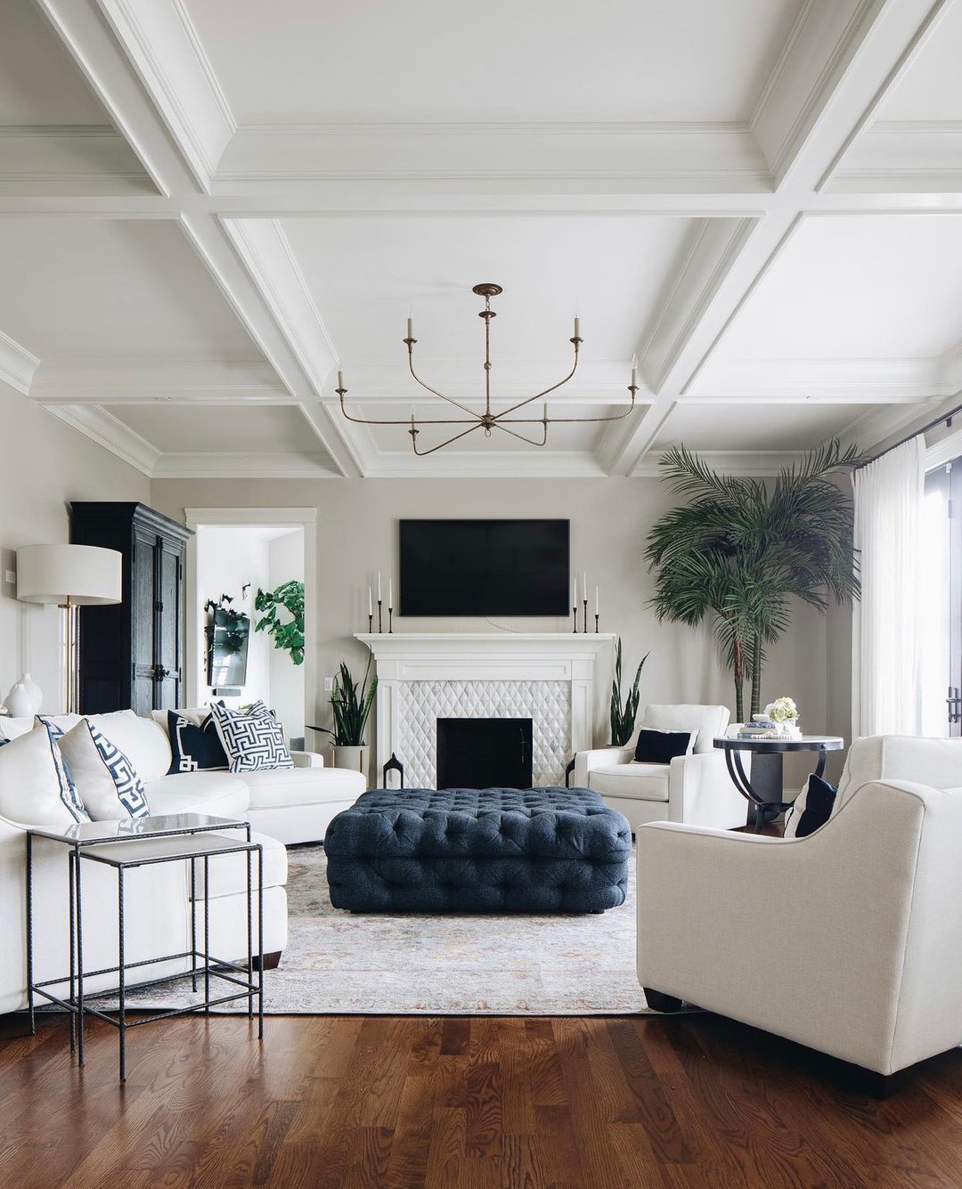 Classic White Fireplace Living Room