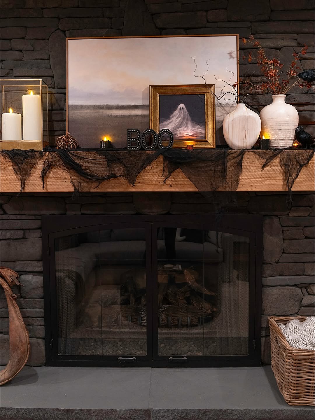 Cliche-Free Halloween Mantel
