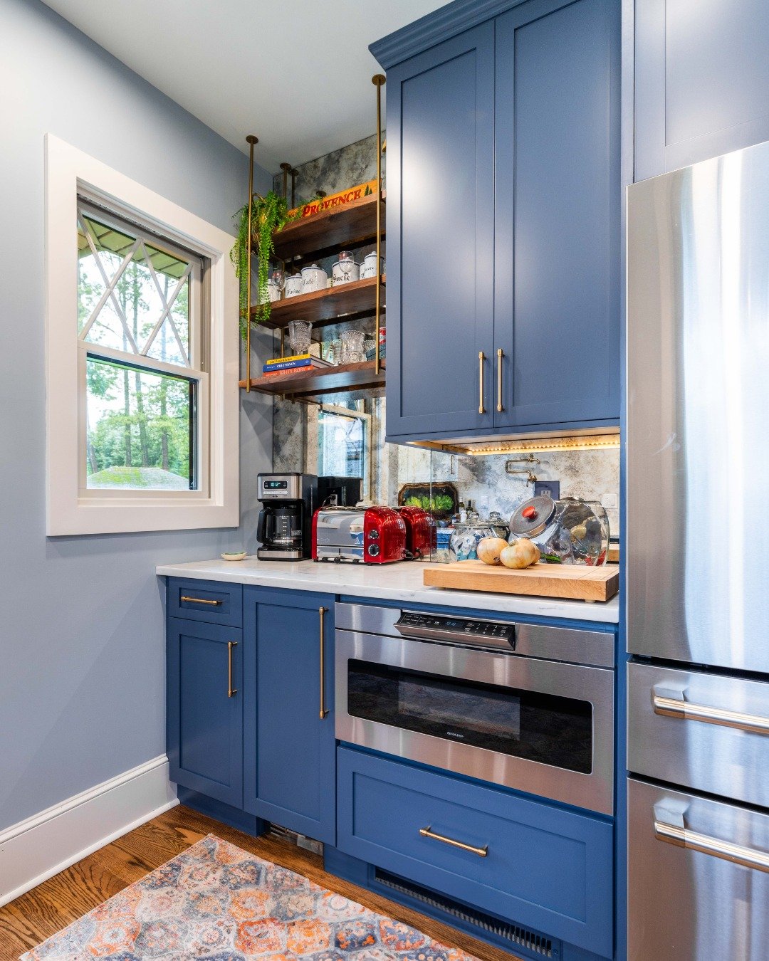 Cobalt coffee nook kitchen