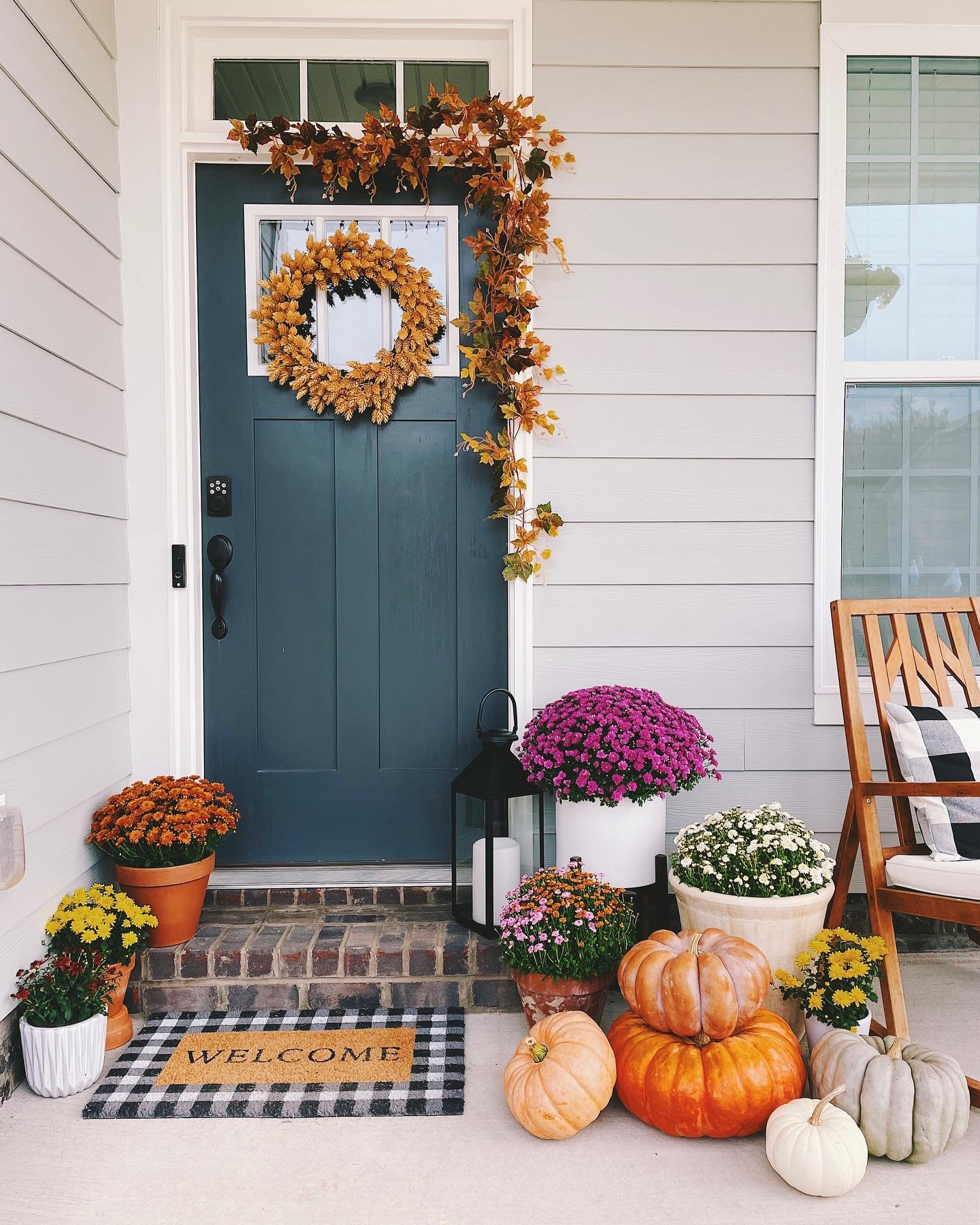 Colored Door Pumpkin Display