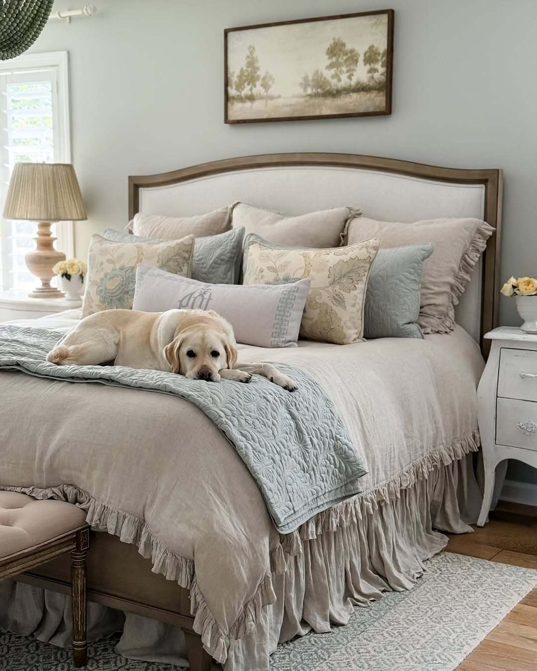 Comfortable Layered Linen Bedding