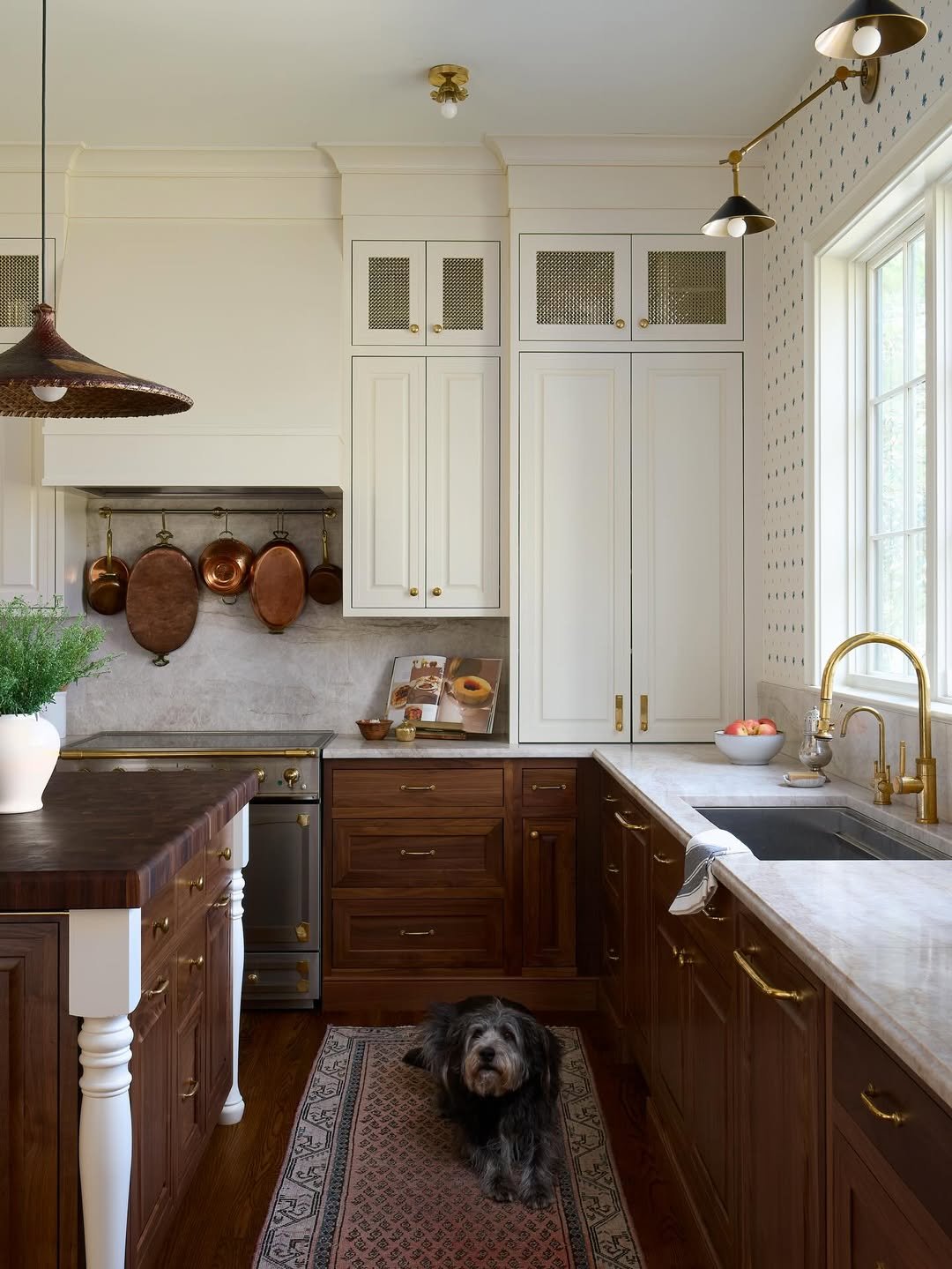 Copper Accents in a Two-Tone Kitchen