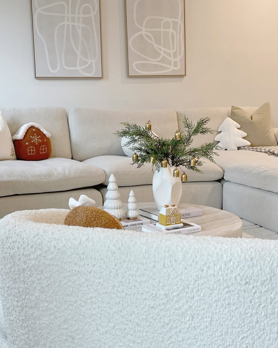 Corner Cream Boucle Sectional