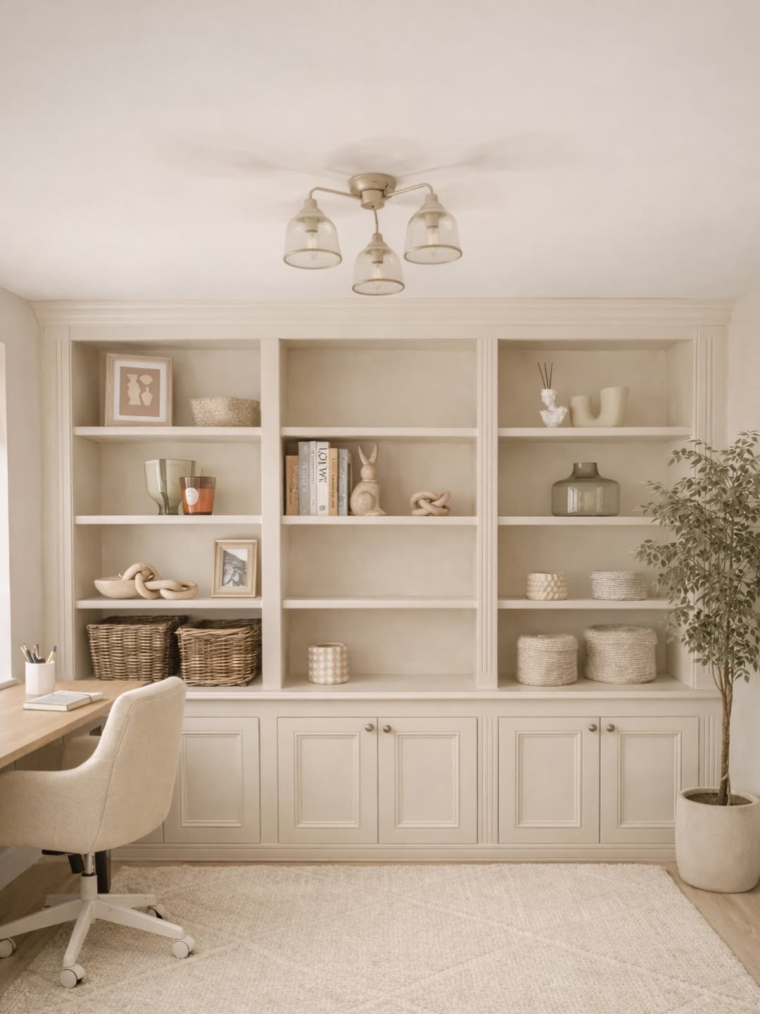Cream Floor-to-Ceiling Library