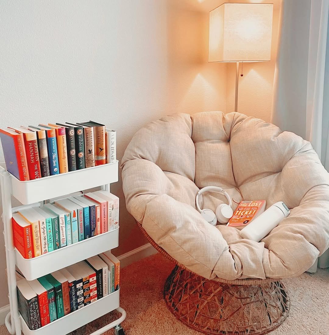 Cream Linen Papasan Chair