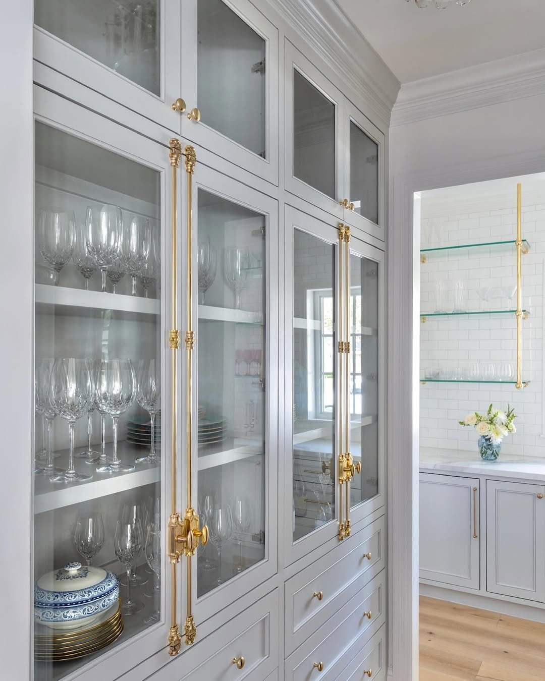 Crystal Cabinet in Pale Gray