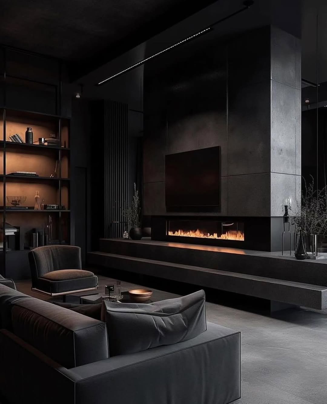 Dark Architectural Lounge