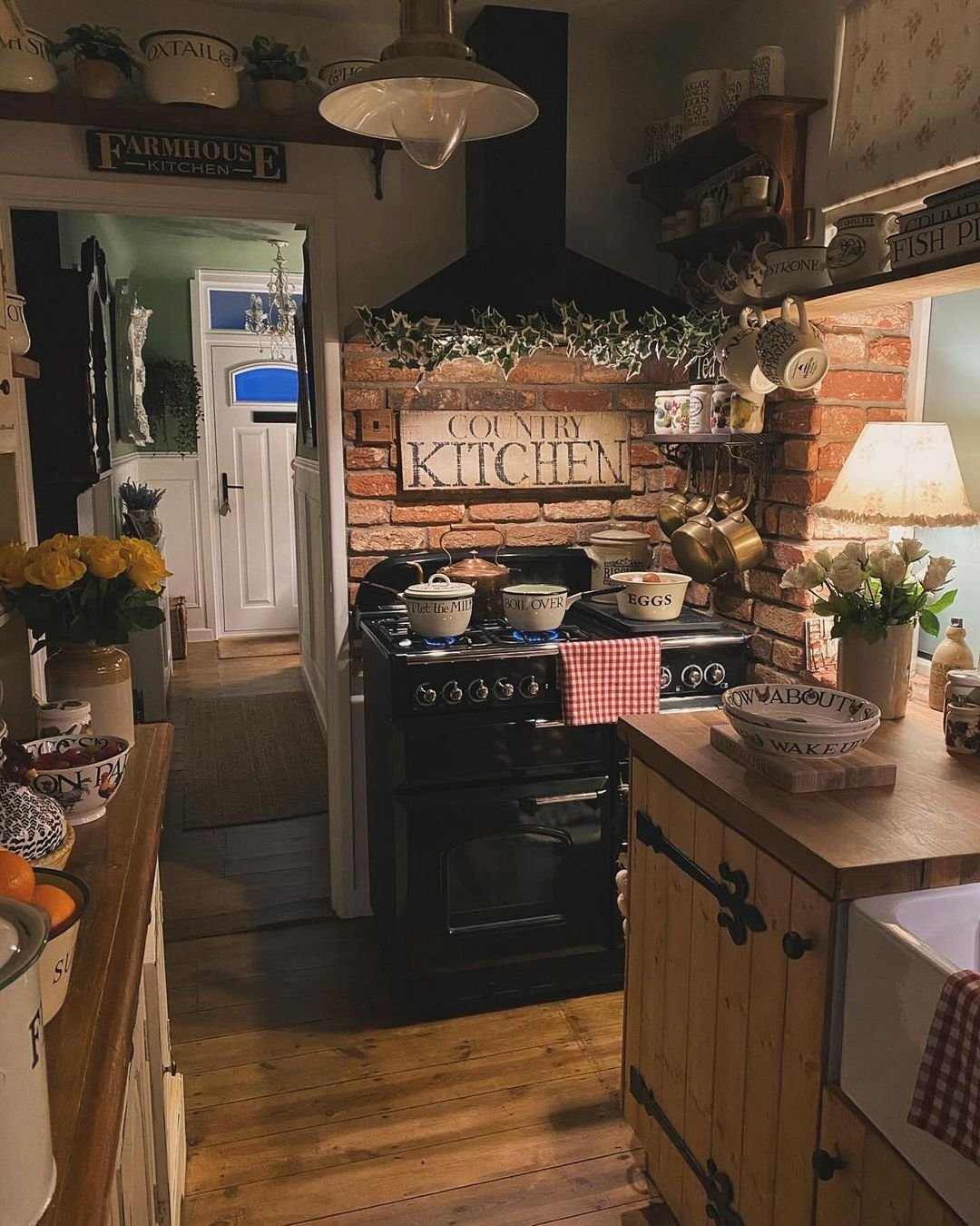 Dark Cabinetry Garden Kitchen