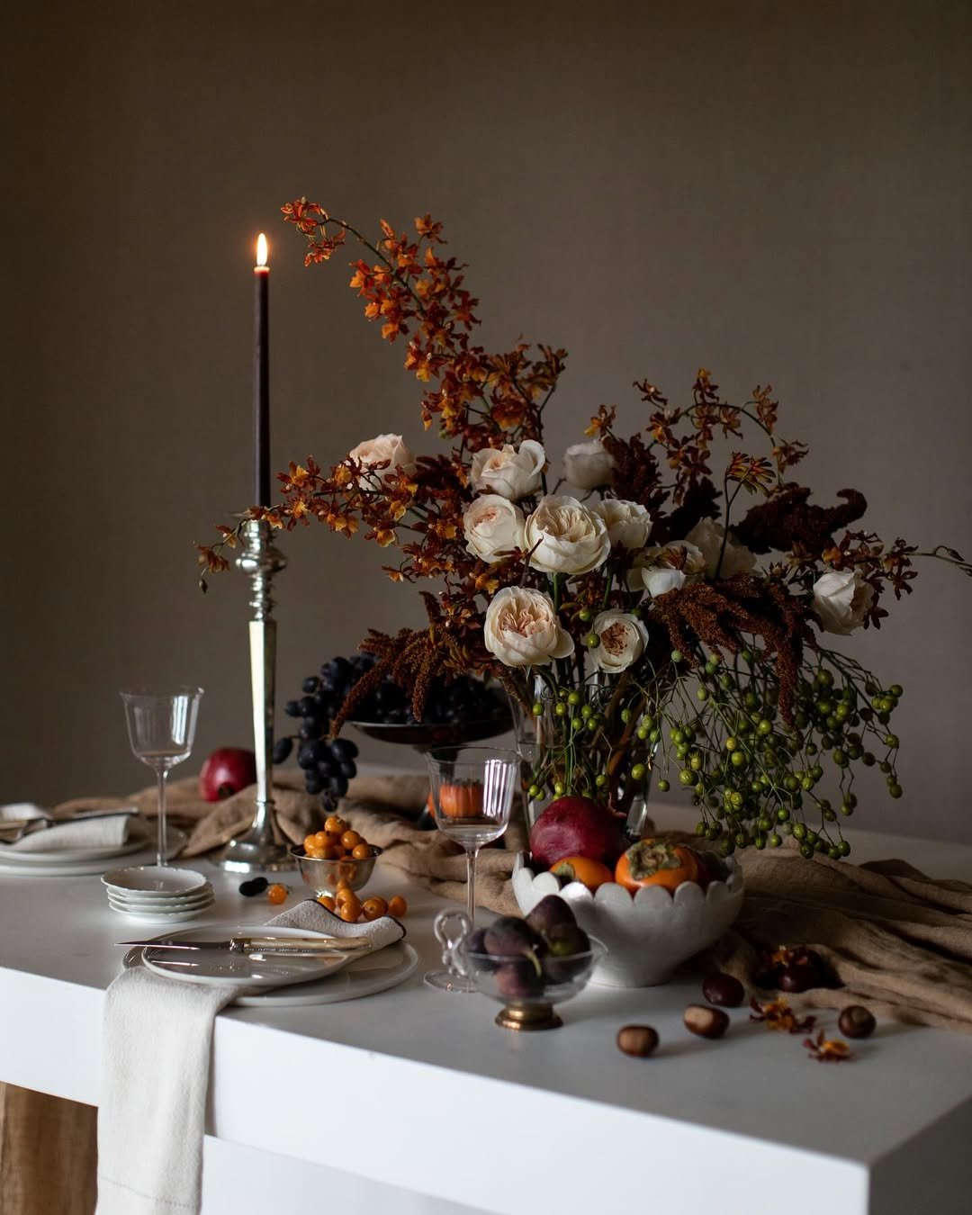 Dark Floral Table
