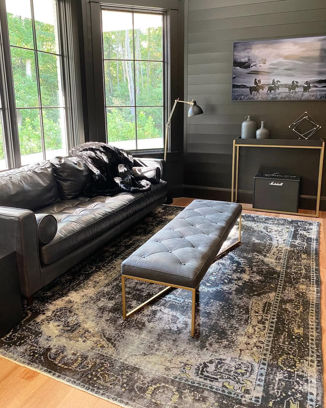 Dark Gray Charcoal Shiplap Lounge