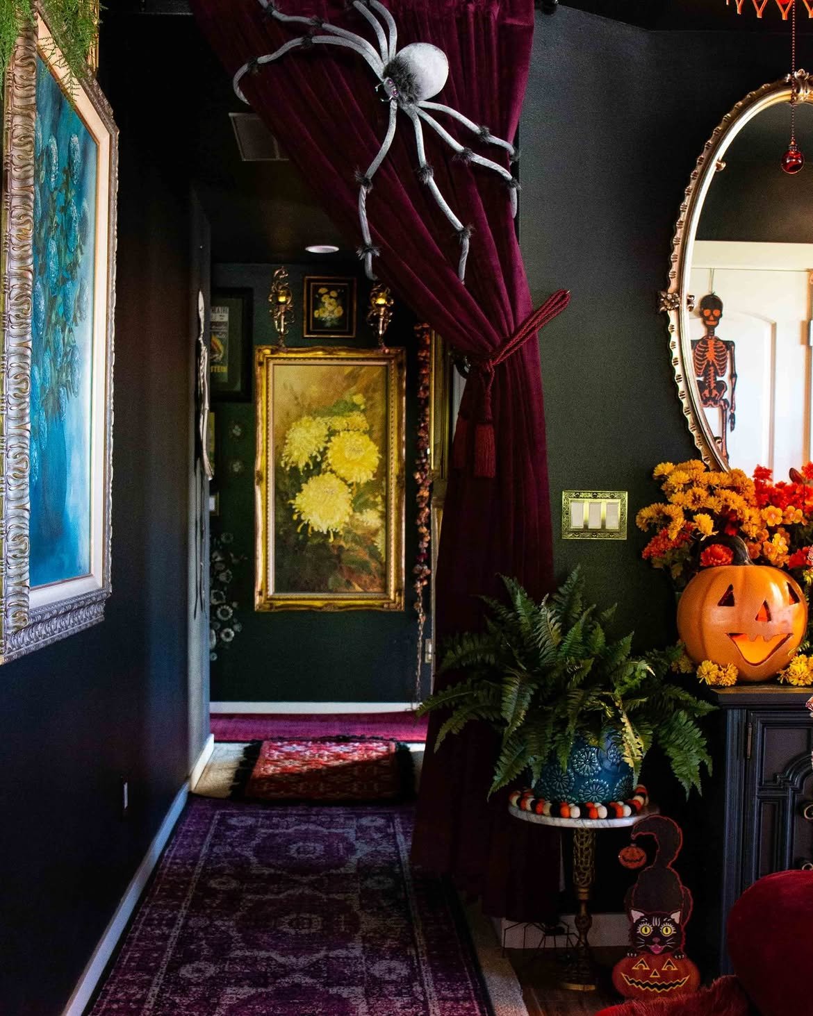 Dark Moody Apartment Halloween Decor