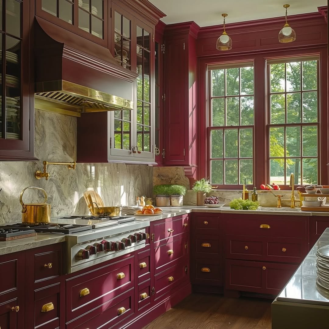 Deep Burgundy Kitchen