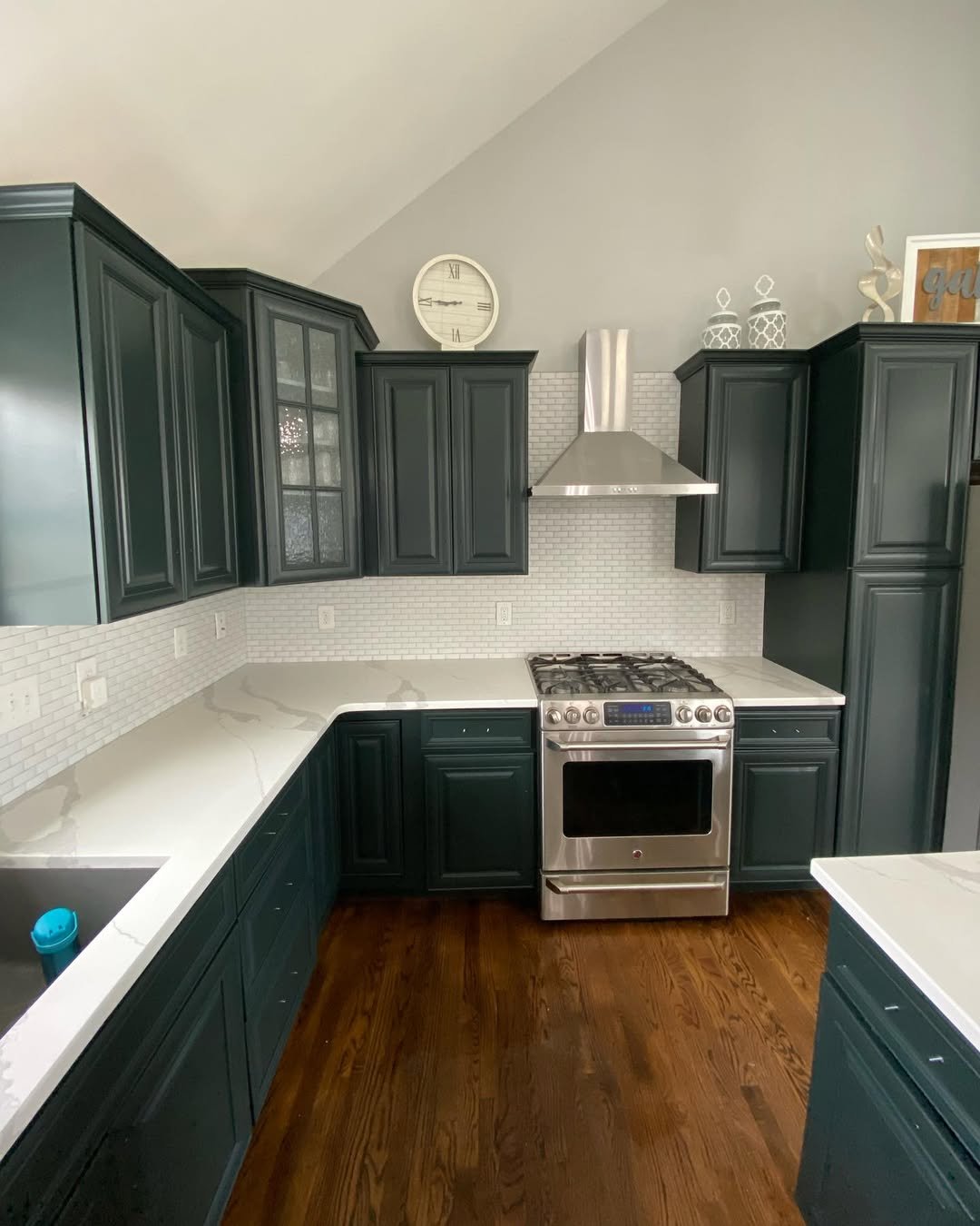 Deep Forest Green Kitchen Repaint