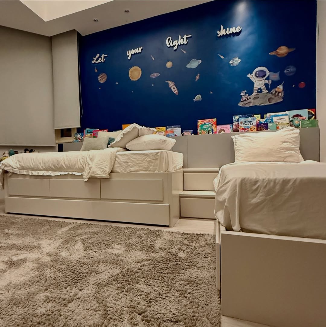 Deep Navy Galaxy Wall