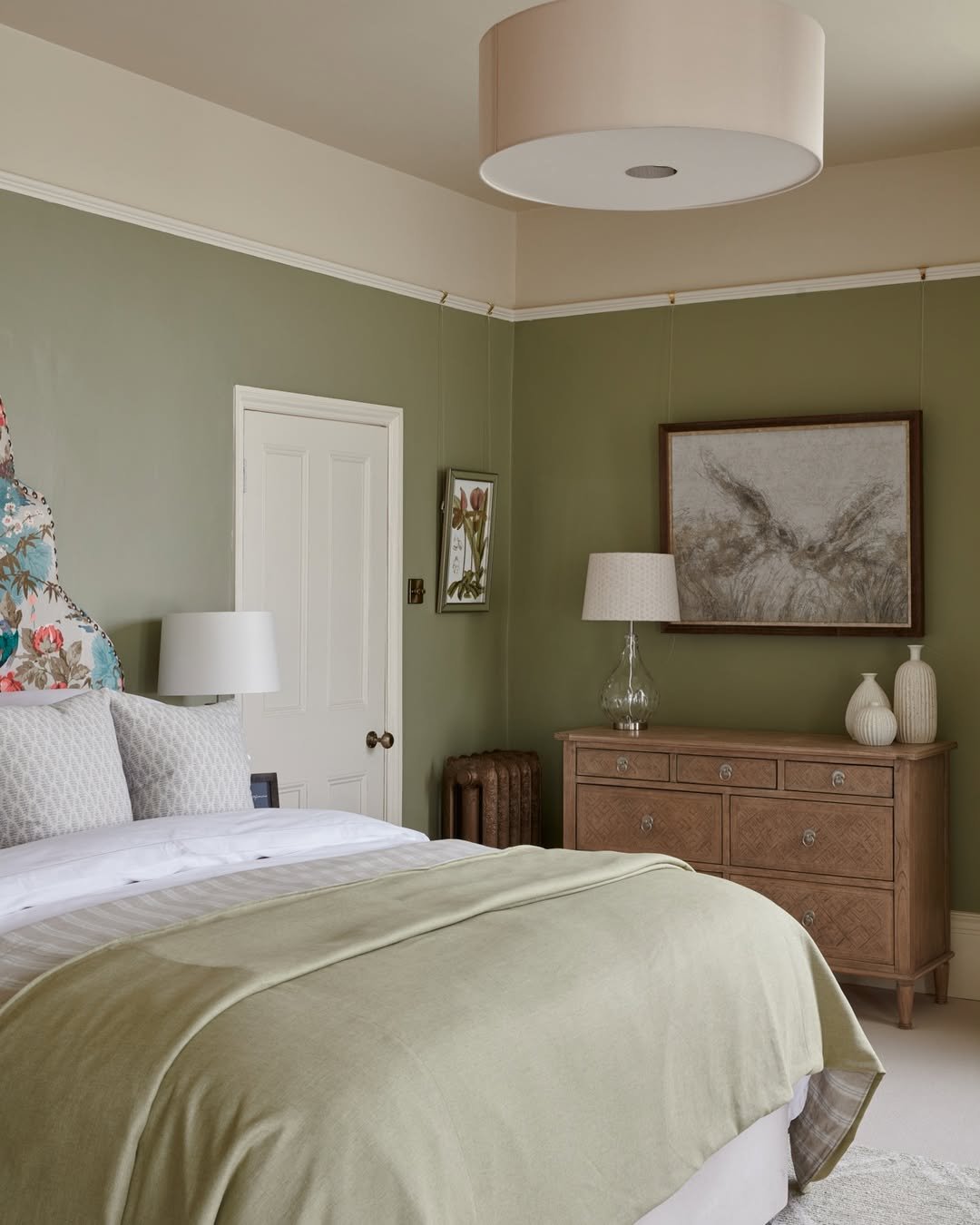 Deep Olive English Country Bedroom