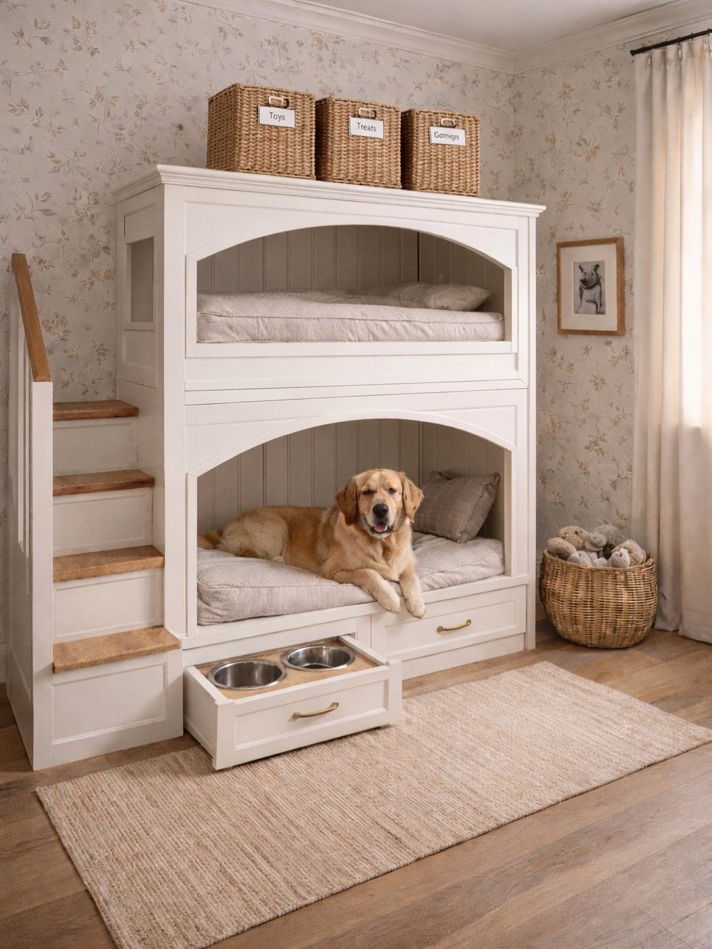 Dog Bunk with Built-In Storage