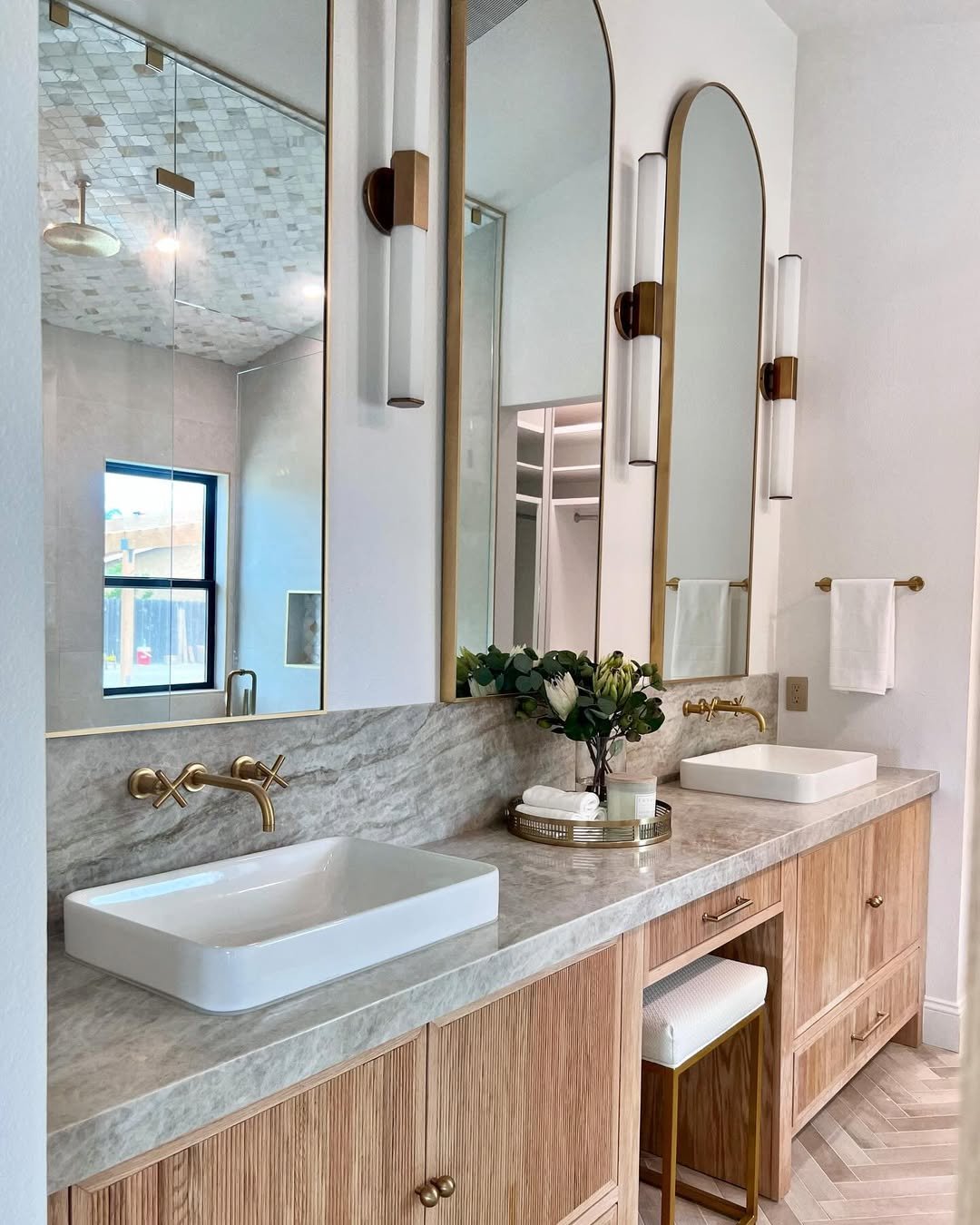 Double Reeded Oak Vanity