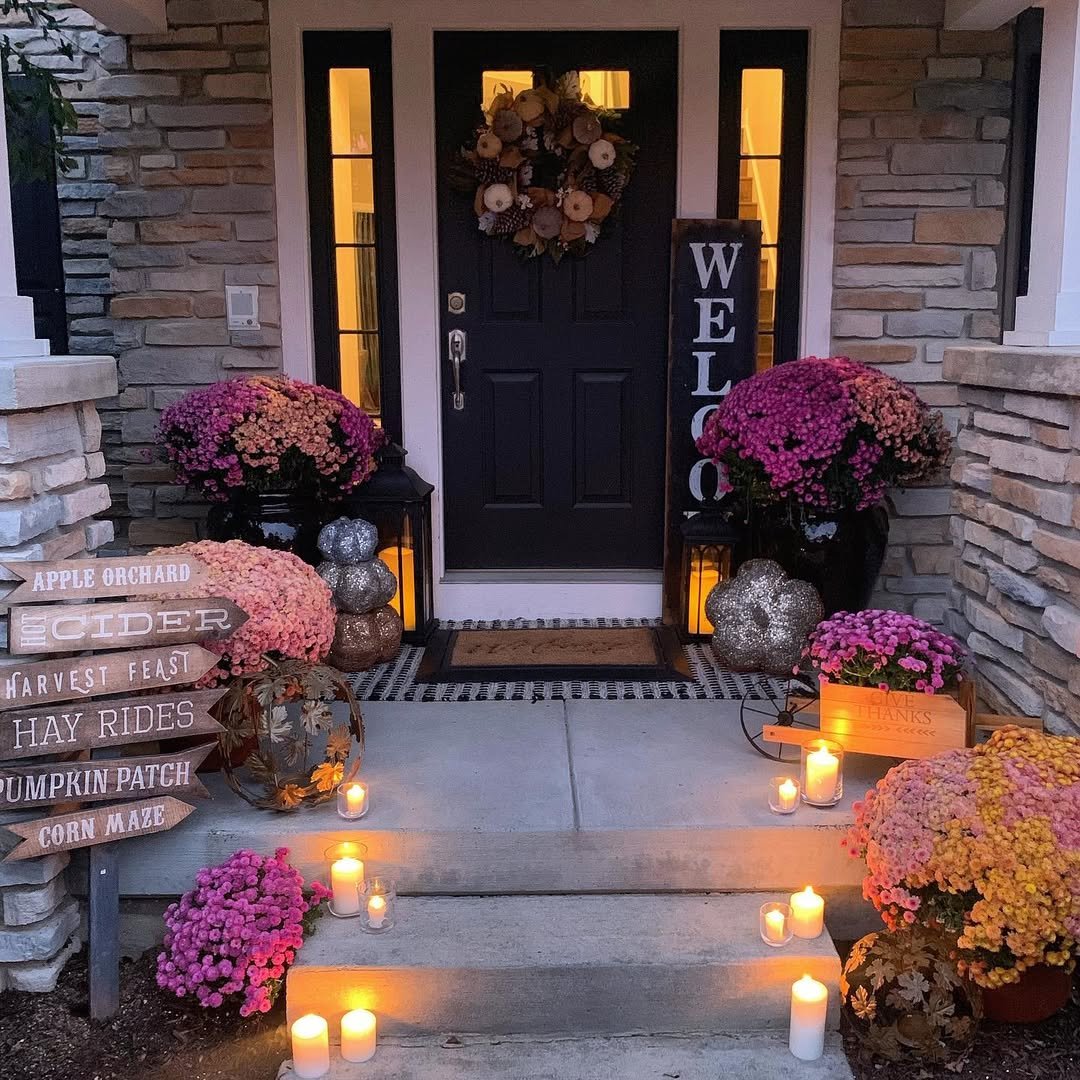 Early Fall Porch Lighting