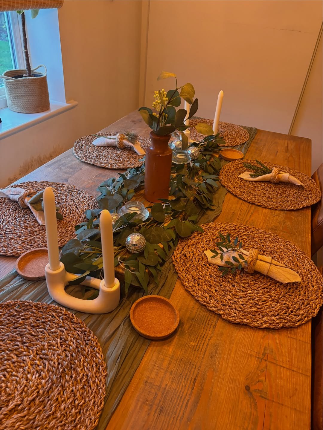 Earthy Candlelit Table