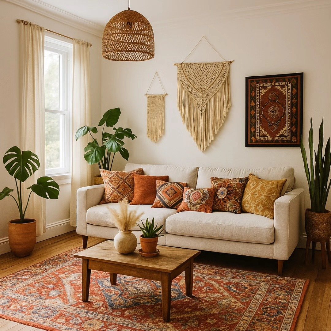 Earthy Layered Living Room