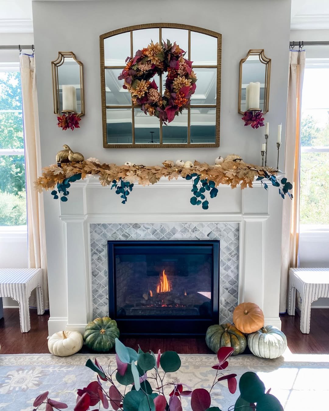Elegant Symmetry for a Fall Mantel