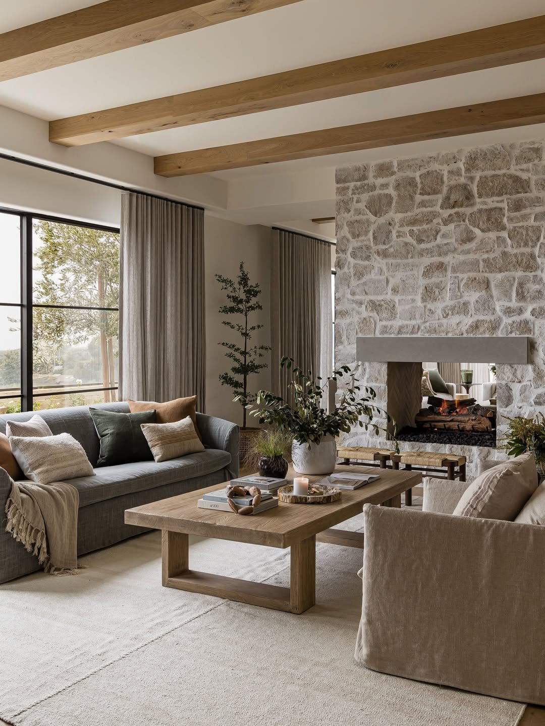 European Room with a Stone Hearth