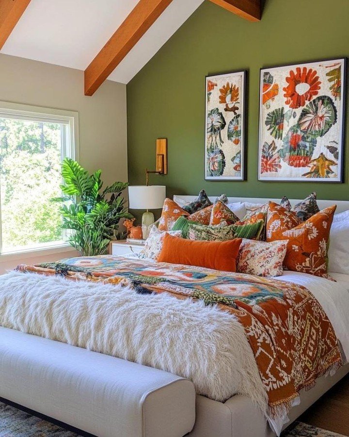Fall Olive Boho Bedroom