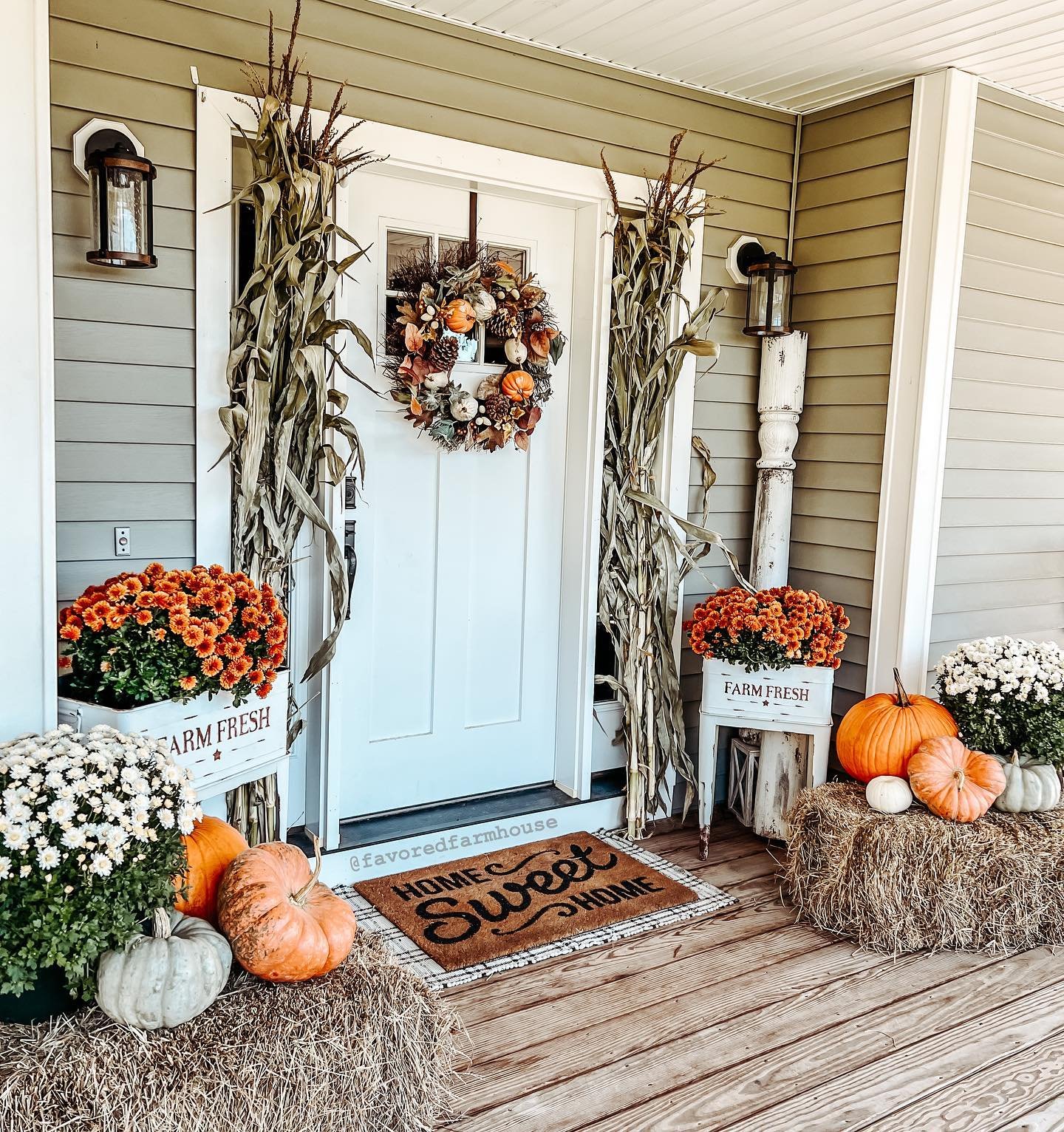Fall Porch Front Door Combination