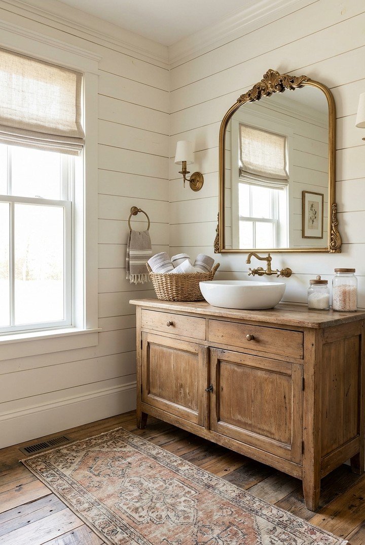 Farmhouse Mirror with Gilding