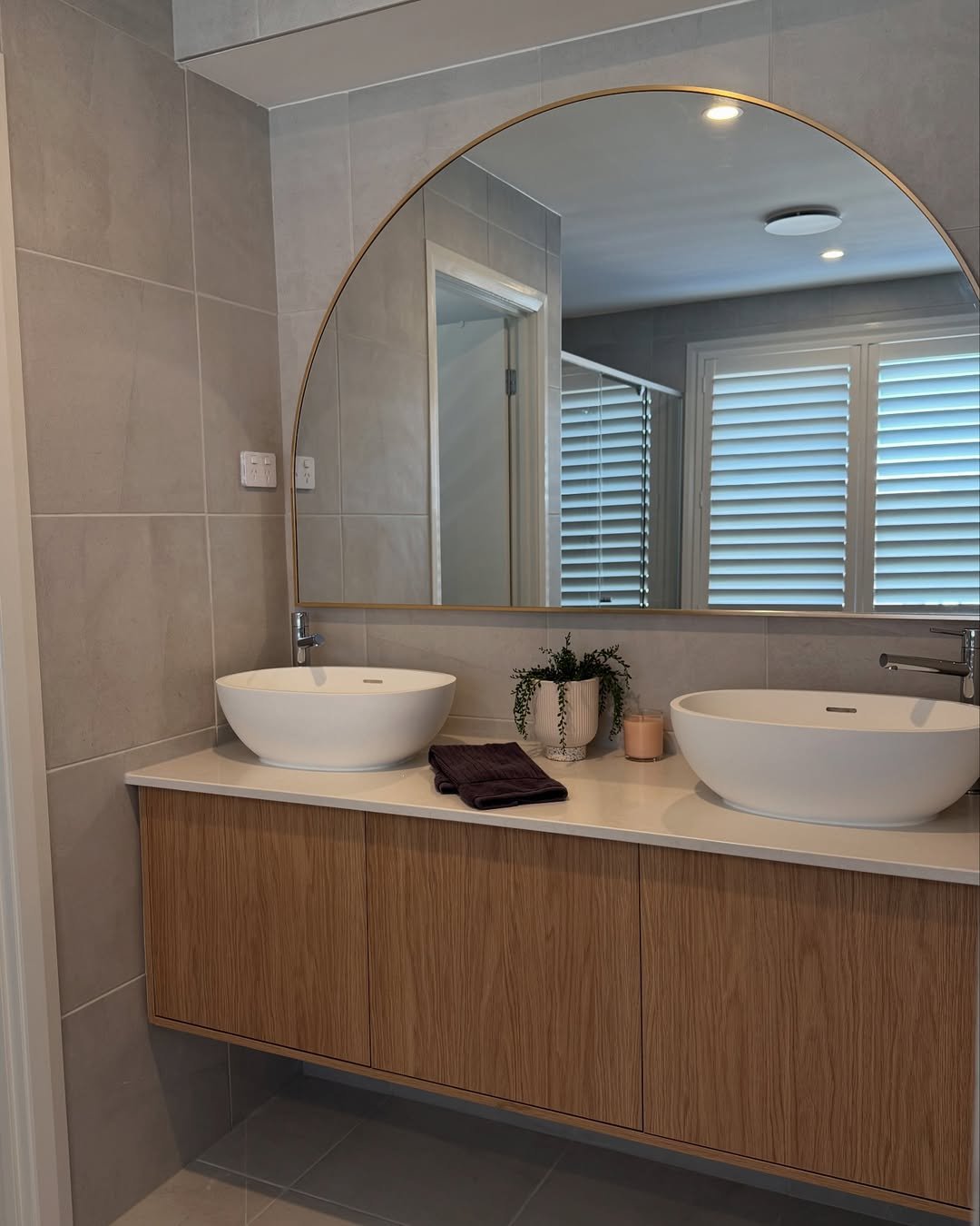 Floating Greige Vanity