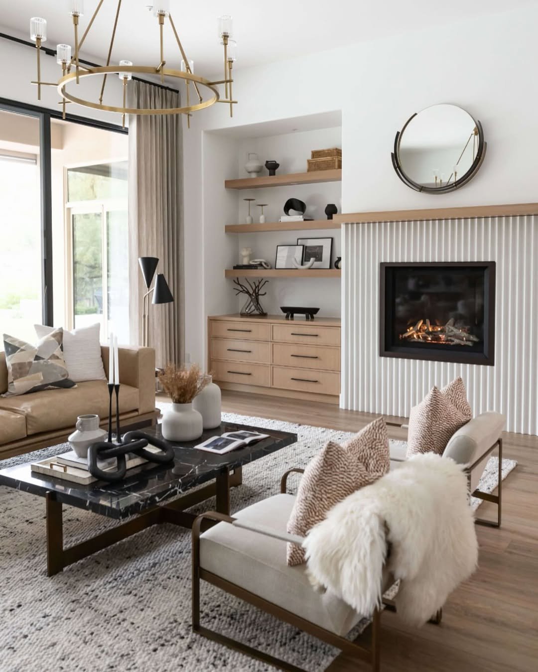 Fluted Fireplace Lounge