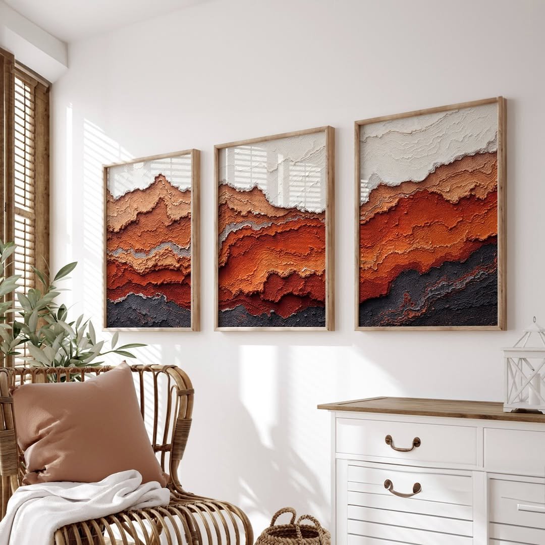 Framed Art in Earth Tones