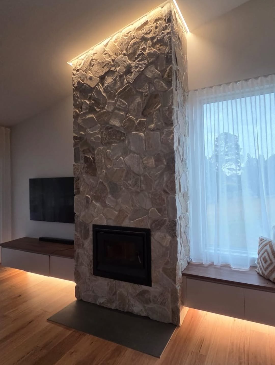 Freestanding-Style Stone Fireplace Column