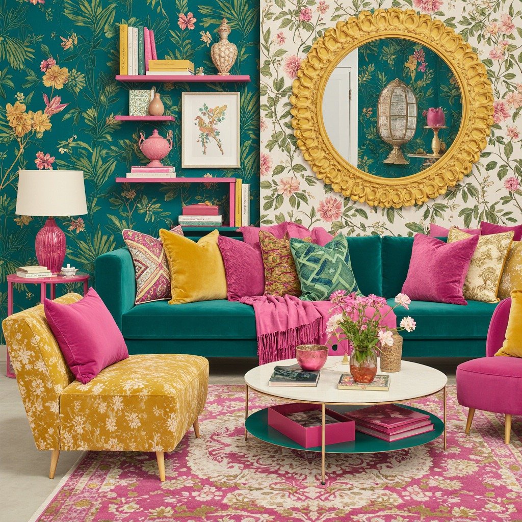 Fuchsia and Teal Room