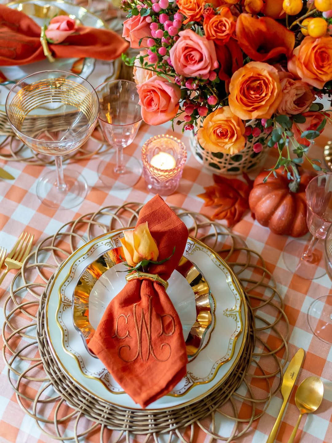 Gingham Rose Table