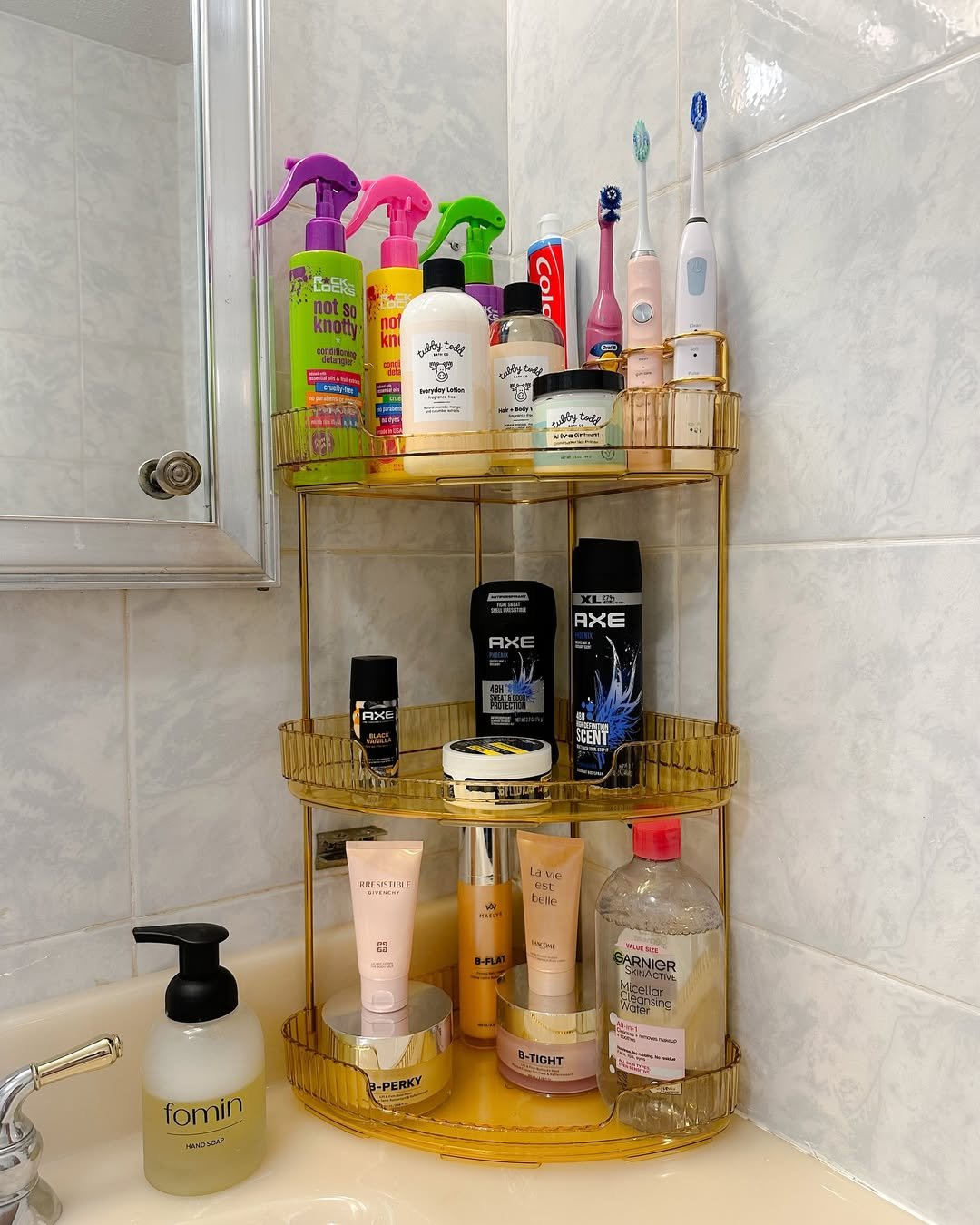 Gold Corner Storage Rack