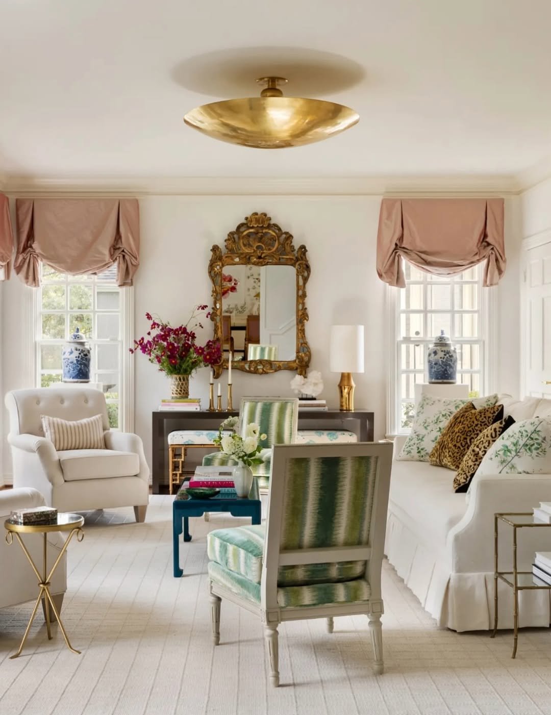 Gold Rococo Mirror in Pink Tones