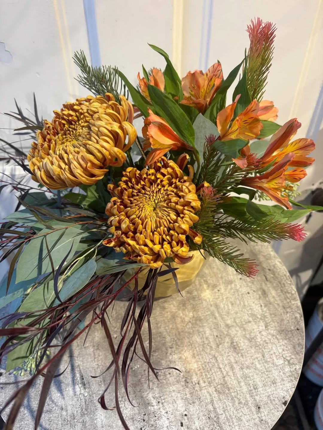 Golden Mum Floral Display