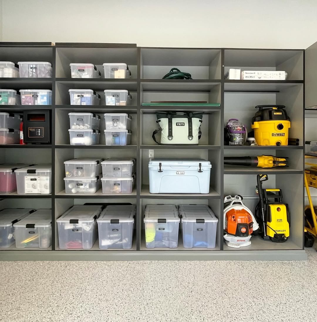 Gray Built-In Grid Cubbies