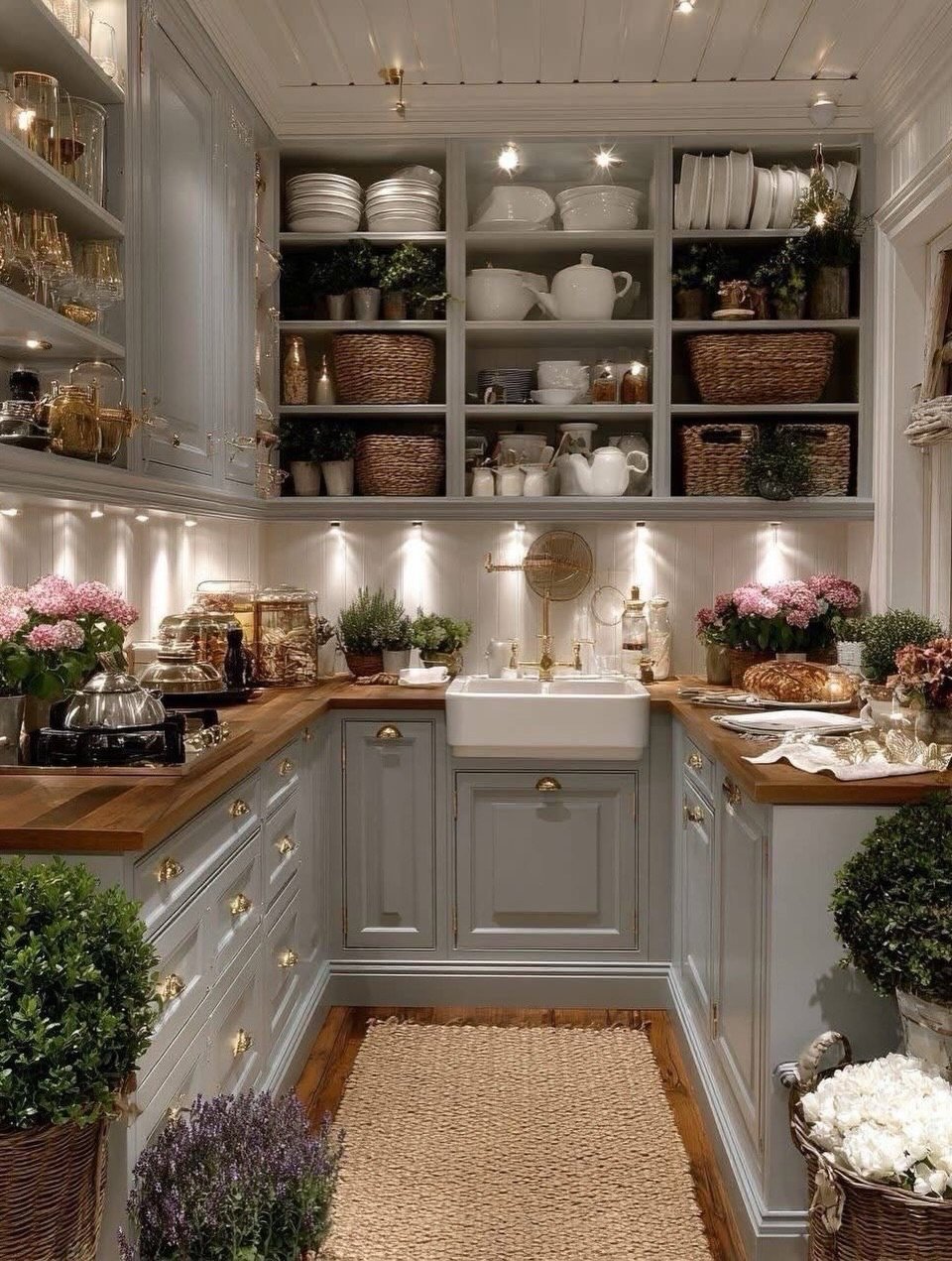 Gray Cottage Open Shelving