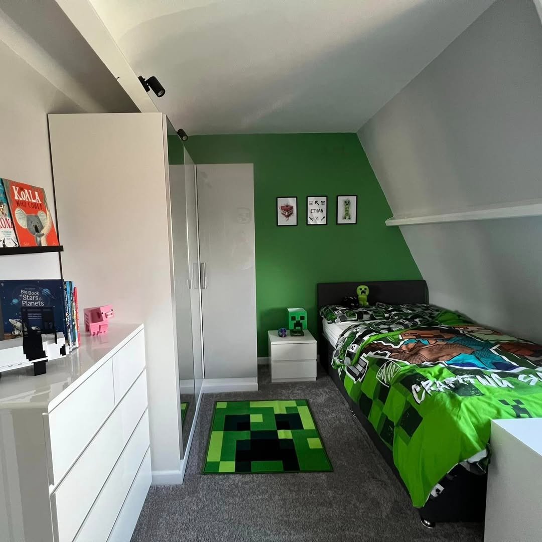 Green Wainscoting and Game Lighting