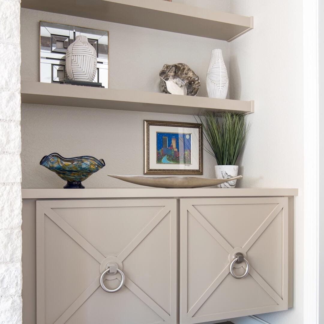 Greige Floating Cabinet