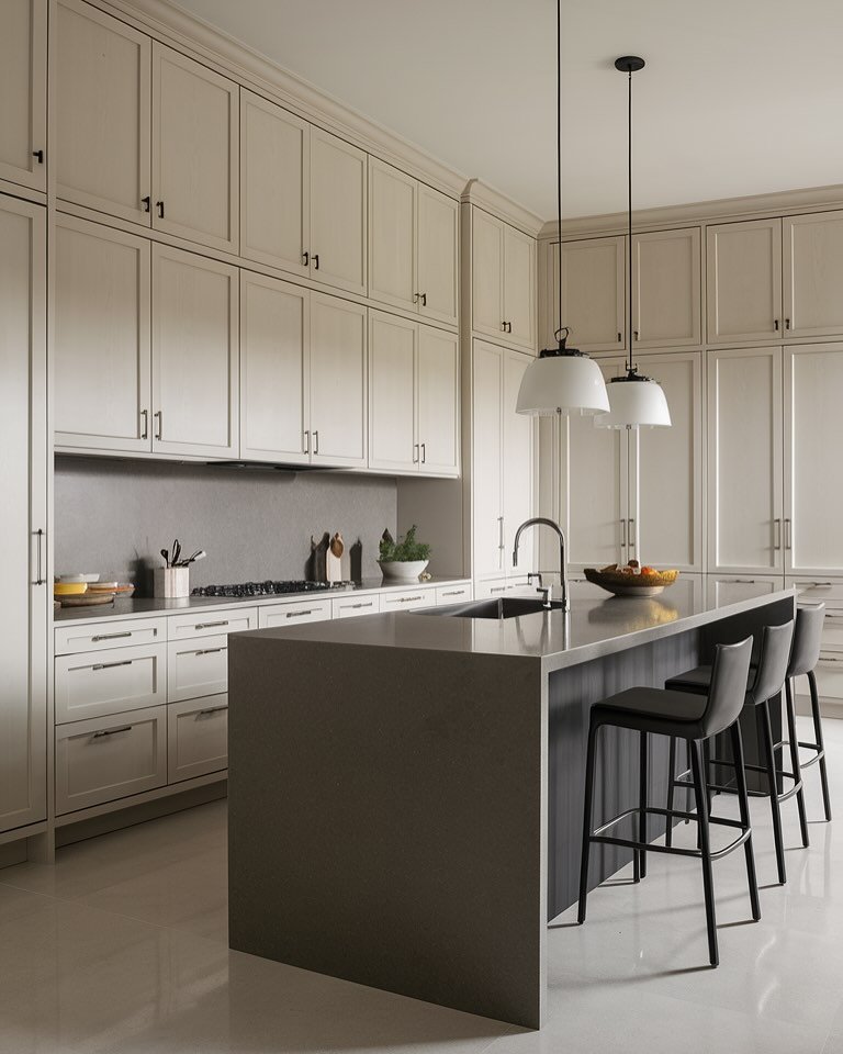 Greige Inset Shaker Cabinetry