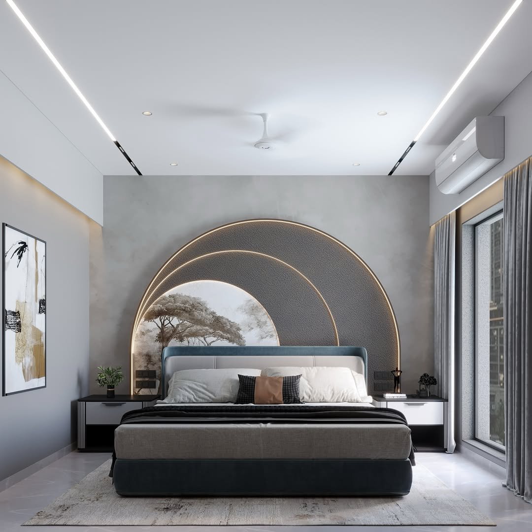 Grey Dramatic Backlit Arch